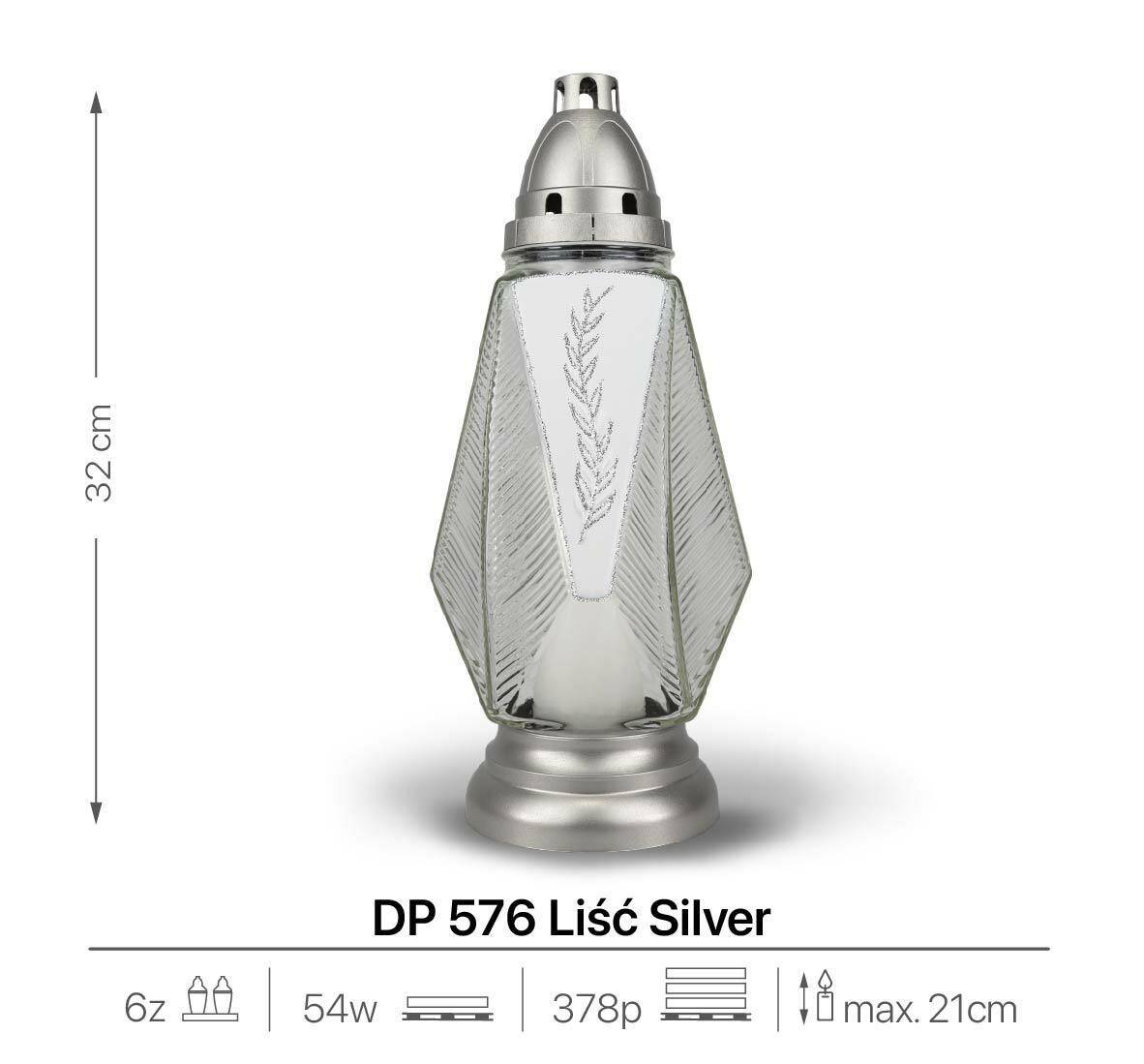 DP 576 Liść Mal/Brokat Silver (Zdjęcie 1)