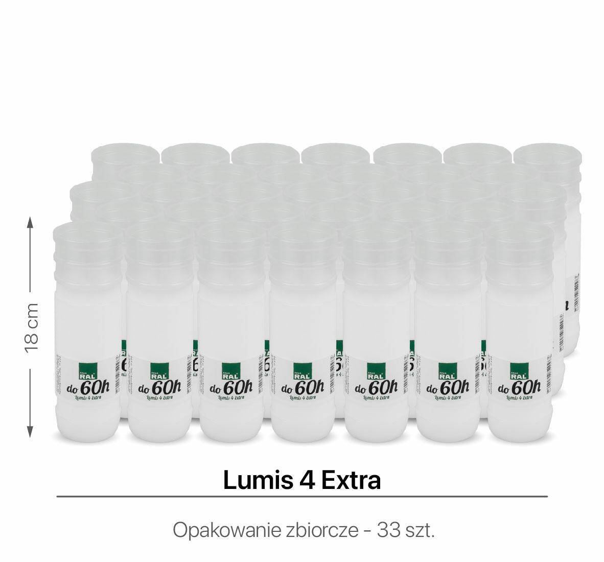 Wkłady do zniczy Lumis 4 Extra 18 cm (Zdjęcie 1)