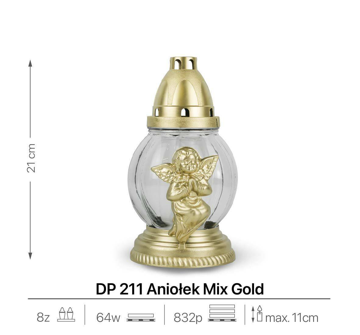 Znicz Aniołek DP 211 Złoty (Zdjęcie 2)