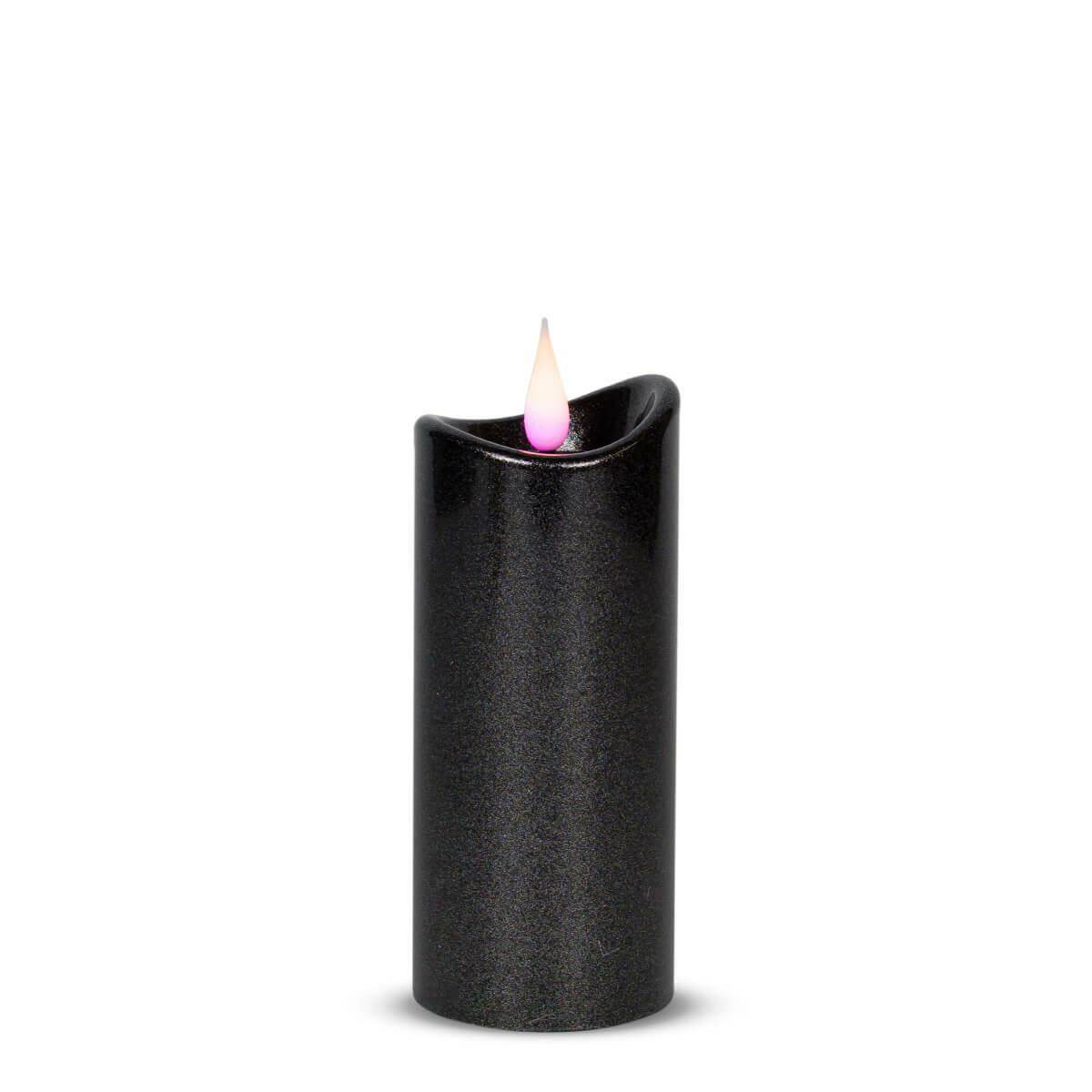 Świeca Led Woskowana 12 cm Grafitowa