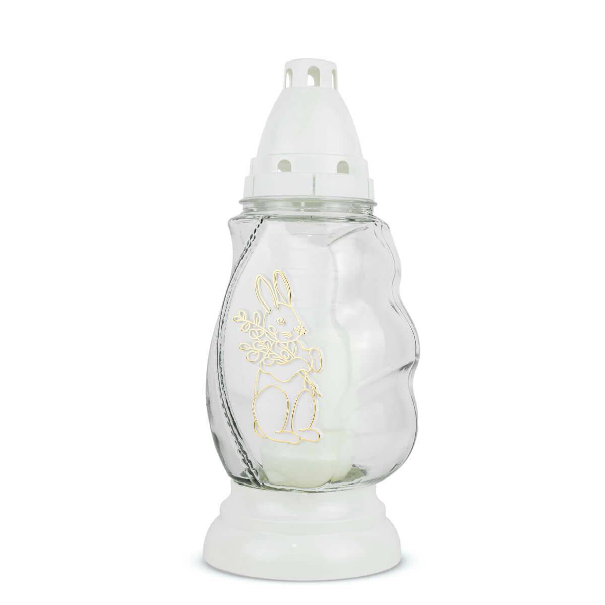 Znicz Wielkanocny Zając 28 cm Biały