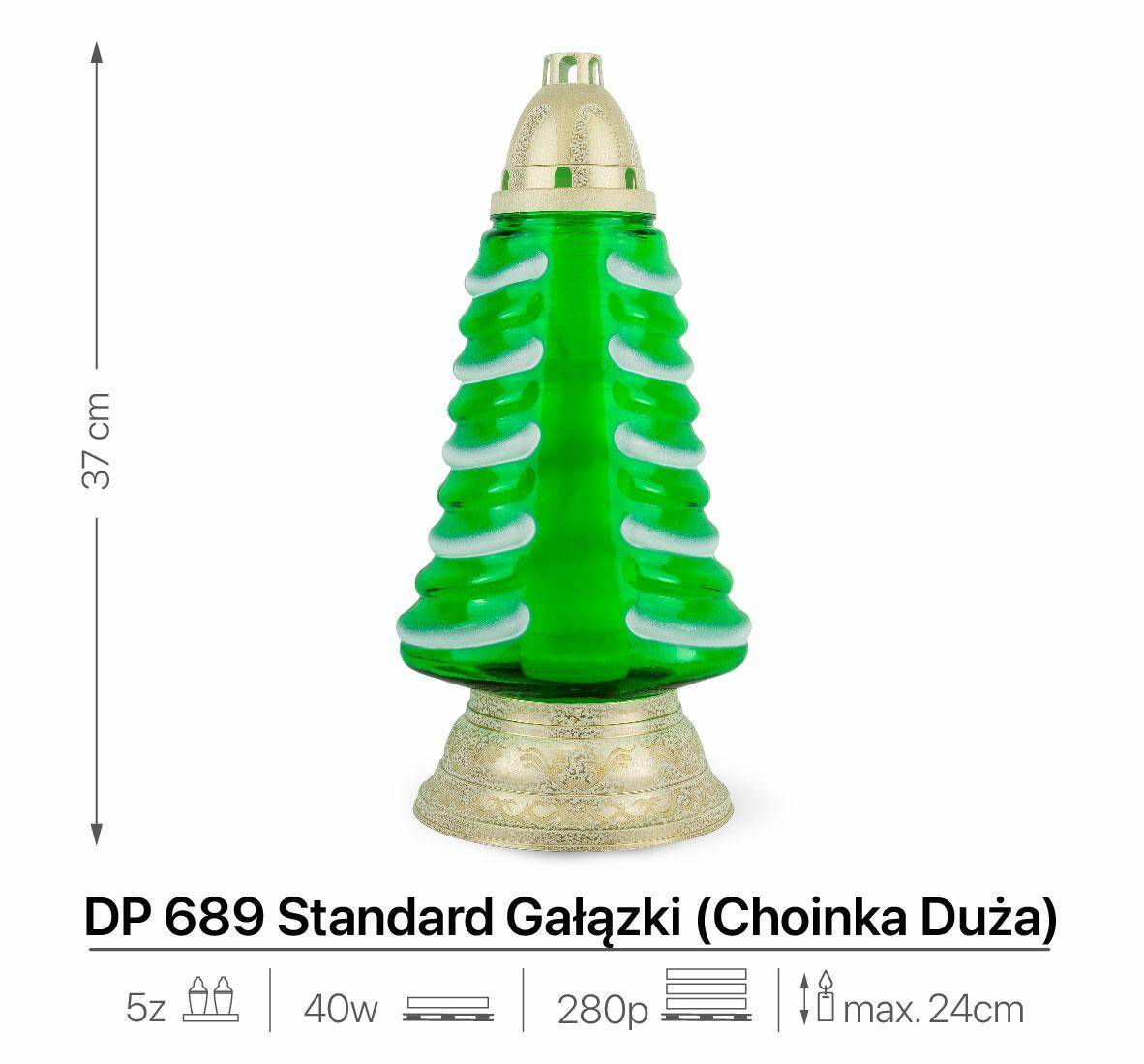 Znicz Choinka Duża DP689 Zielony 37 cm (Zdjęcie 2)
