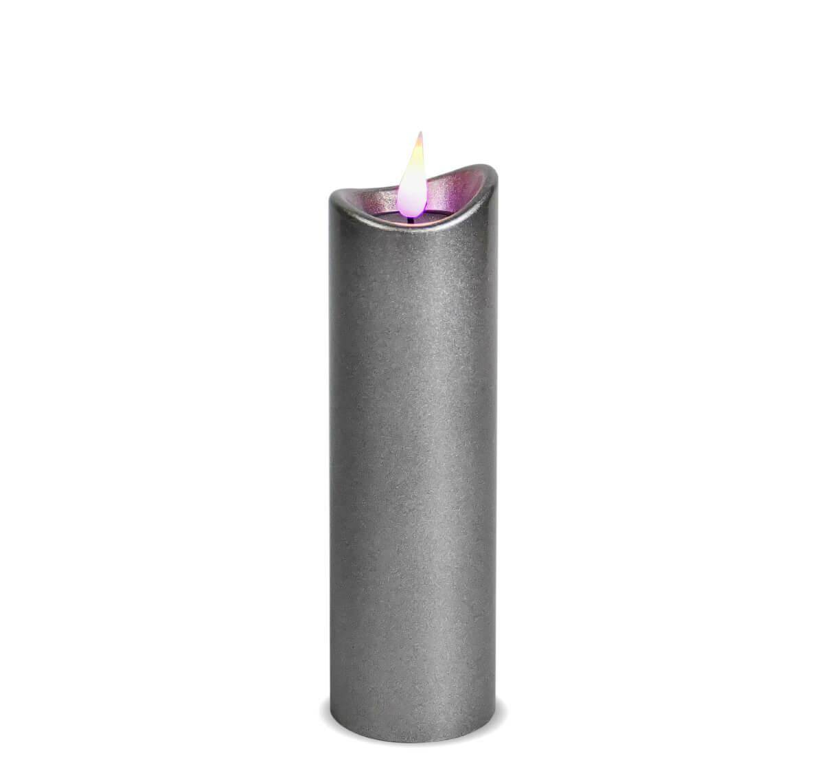 Świeca Led Woskowana 17 cm Srebrny
