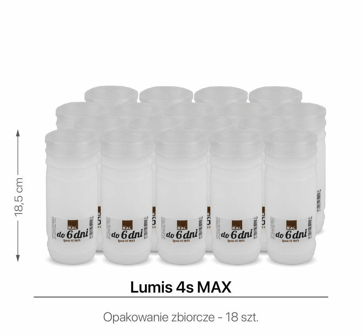 Wkłady do zniczy Lumis 4S MAX 18,5 cm