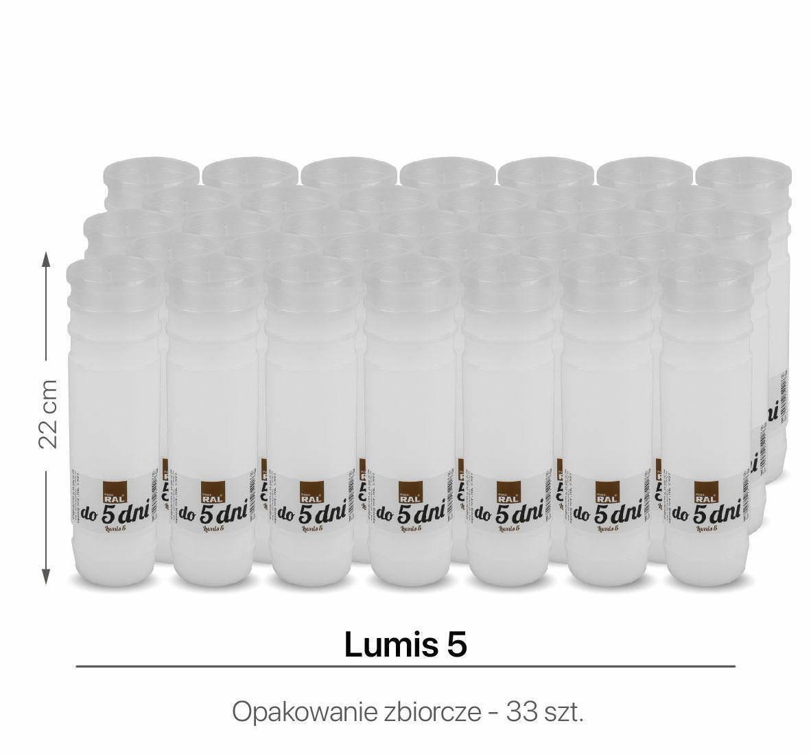 Wkłady do zniczy Lumis 5 20 cm (Zdjęcie 1)