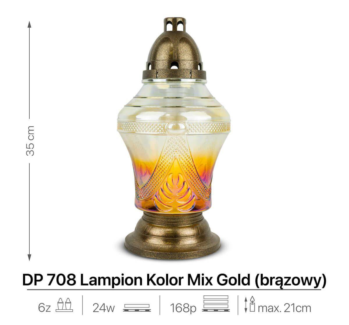 Znicz Artystyczny Lampion DP708 Brąz (Zdjęcie 2)