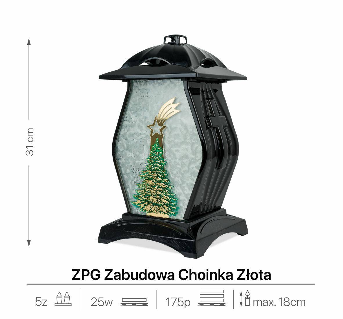 Znicz Kapliczka Choinka 31 cm ZPG Z