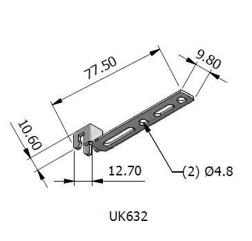 UK632- Zaczep poziomy do sprężyn