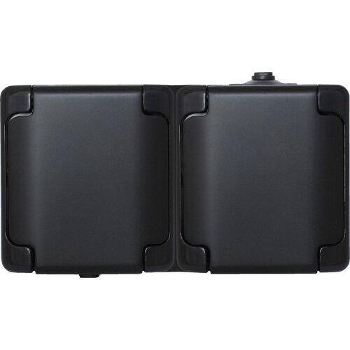 Bryza Czarny gniazdo 2x2P+Z n/t IP44
