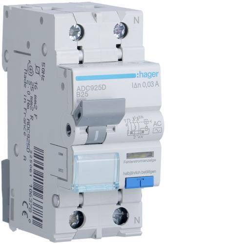 ADC925D B25A 30mA AC wyłącznik różnicowoprądowy z członem nadprądowym