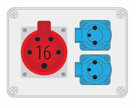 R-BOX 190 rozdz. 16A/5P+2x230V (IP44)
