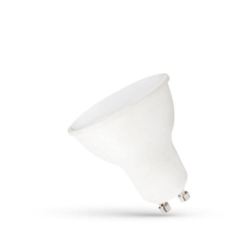 LED GU10 230V 7,5W CW mleczna szybka