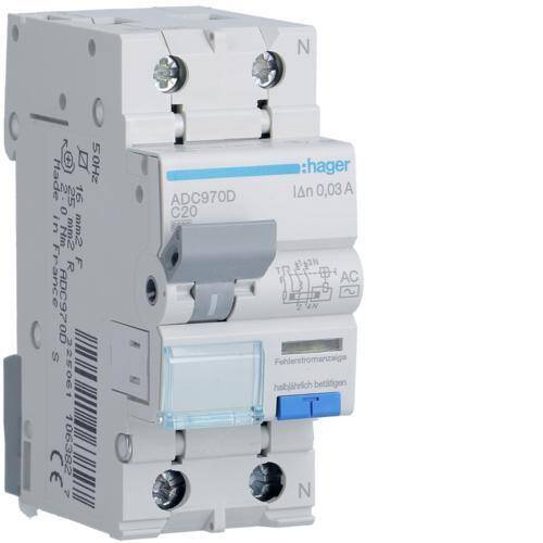 ADC970D C20A 30mA AC wyłącznik różnicowoprądowy z członem nadprądowym