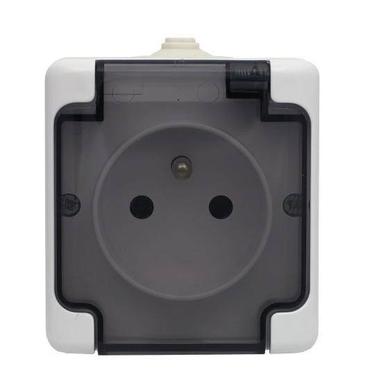 Bryza Biel gniazdo 2P+Z IP44 kl. dymna