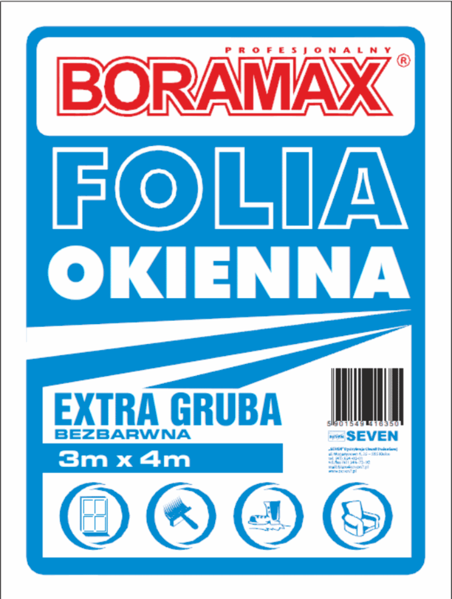 BORAMAX FOLIA OKIENNA BEZBARWNNA EXTRA GRUBA 3x4