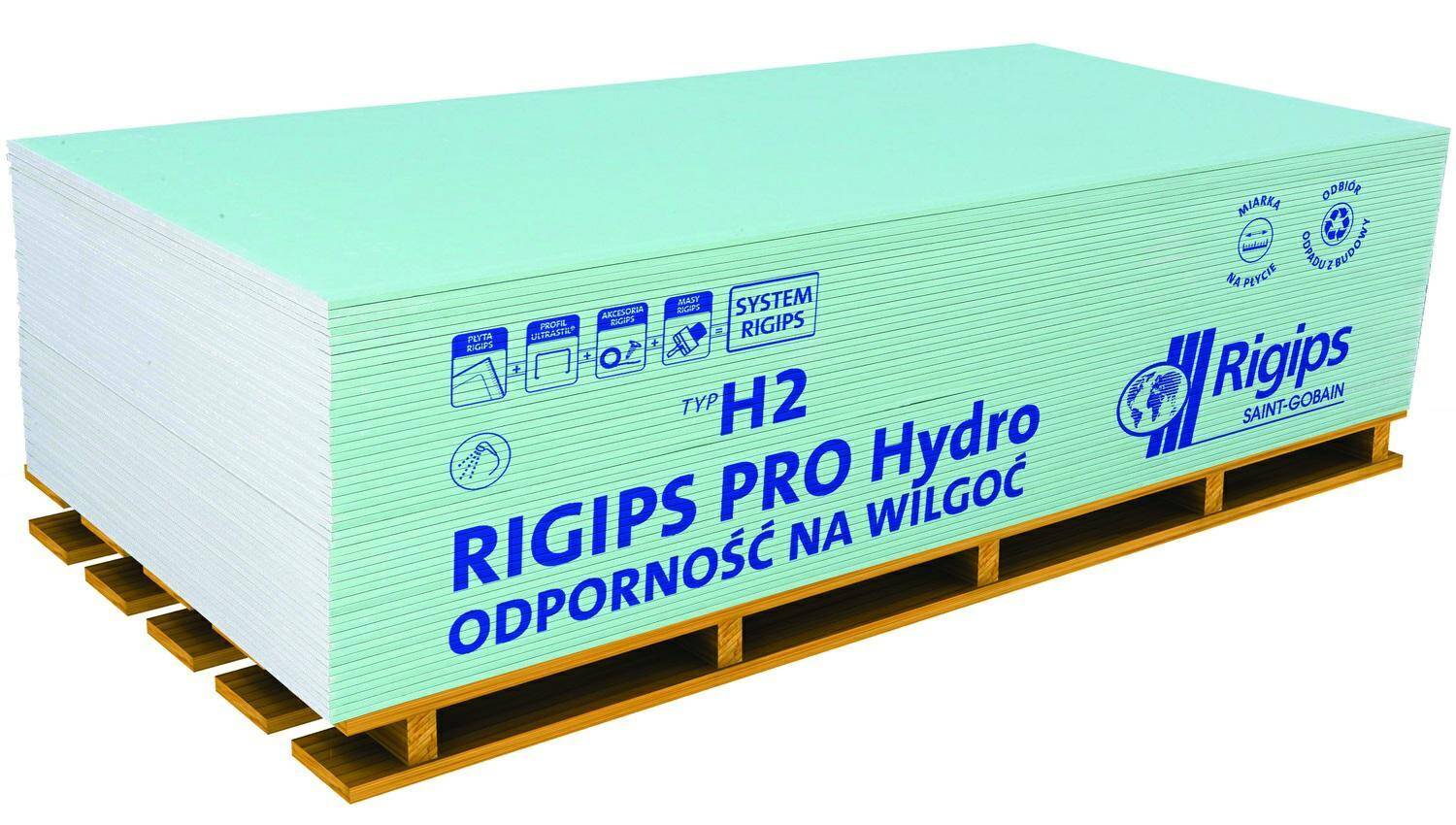 Rigips PRO typ H2 (GKBI) 1200x2600x12,5