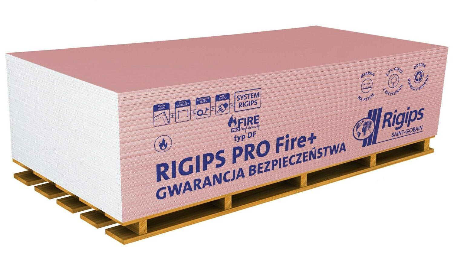 Rigips PRO FIRE+ DF (GKF) 1200x2600x12,5