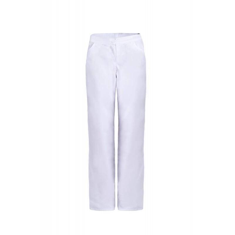 W-6C Spodnie damskie proste białe