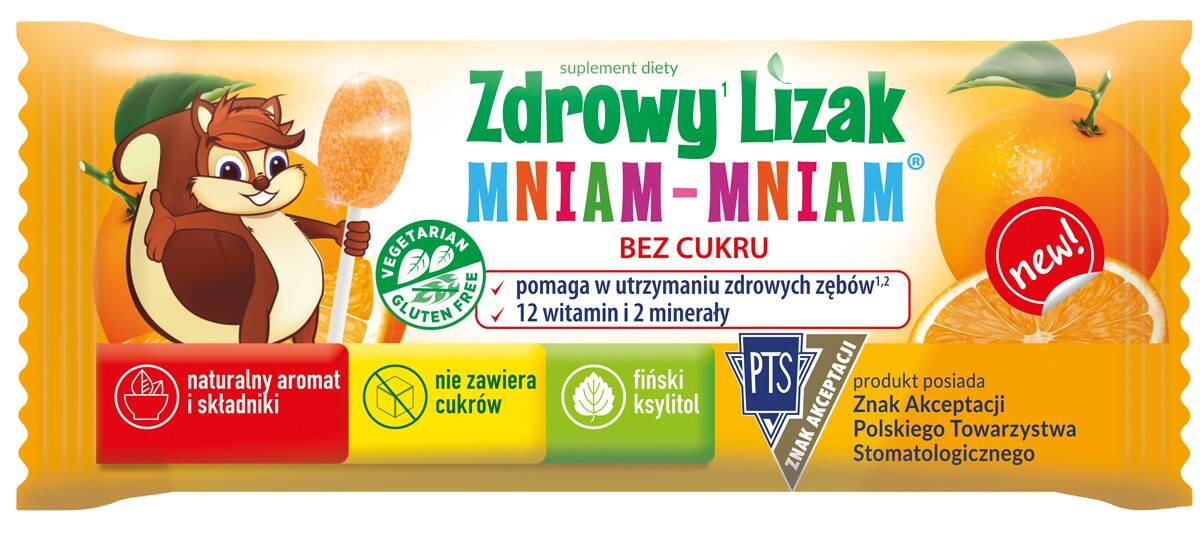 Zdrowy lizak Mniam-Mniam pomarańcza /40/ (Zdjęcie 1)