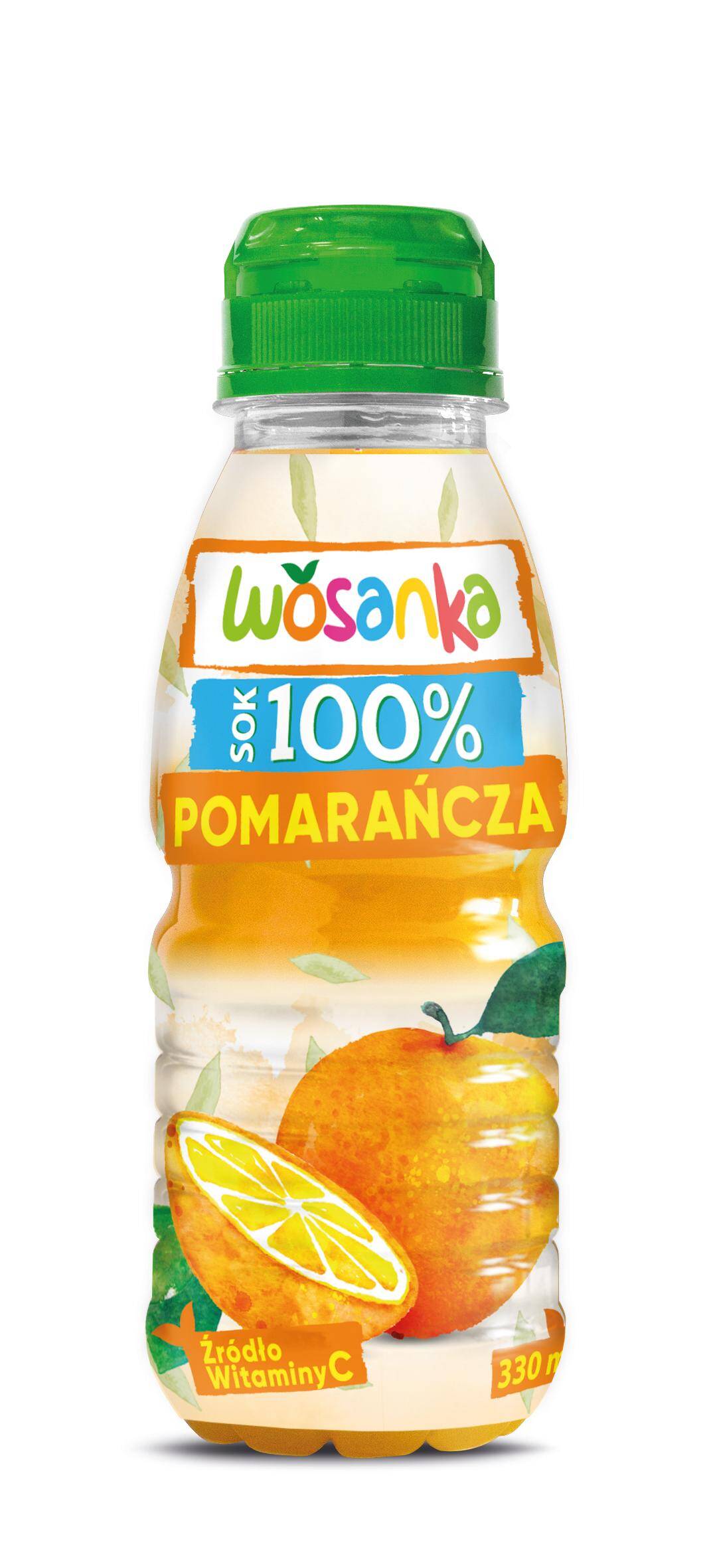 Wosanka Sok Pomarańcz 0,33 BUTELKA /6/ (Zdjęcie 1)