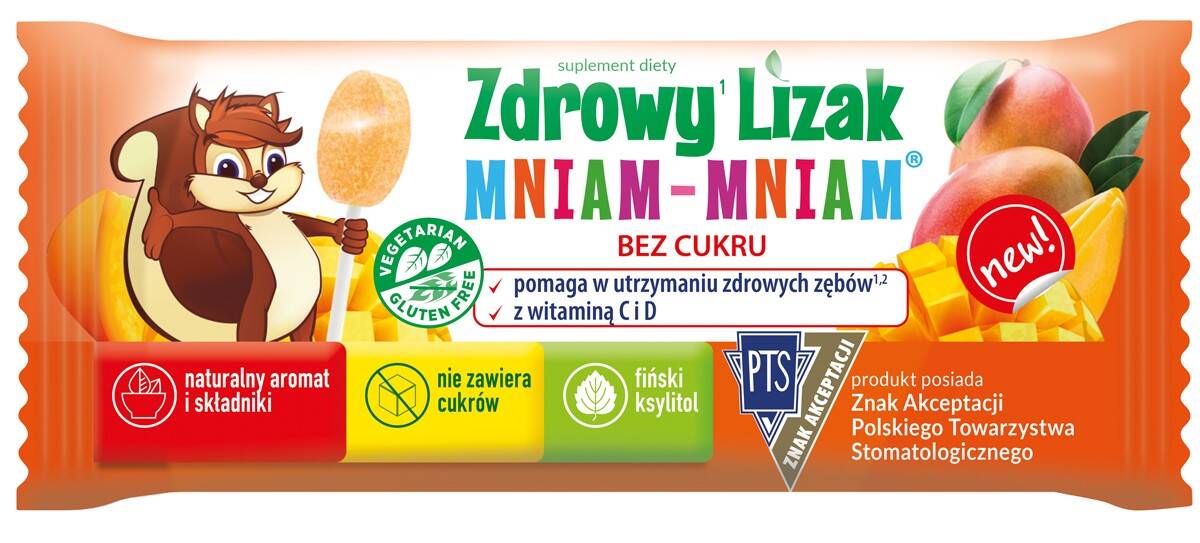 Zdrowy lizak Mniam-Mniam mango /40/ (Zdjęcie 1)