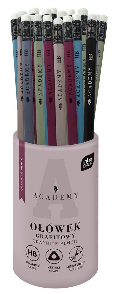 Ołówek trój. HB z gumką ACADEMY