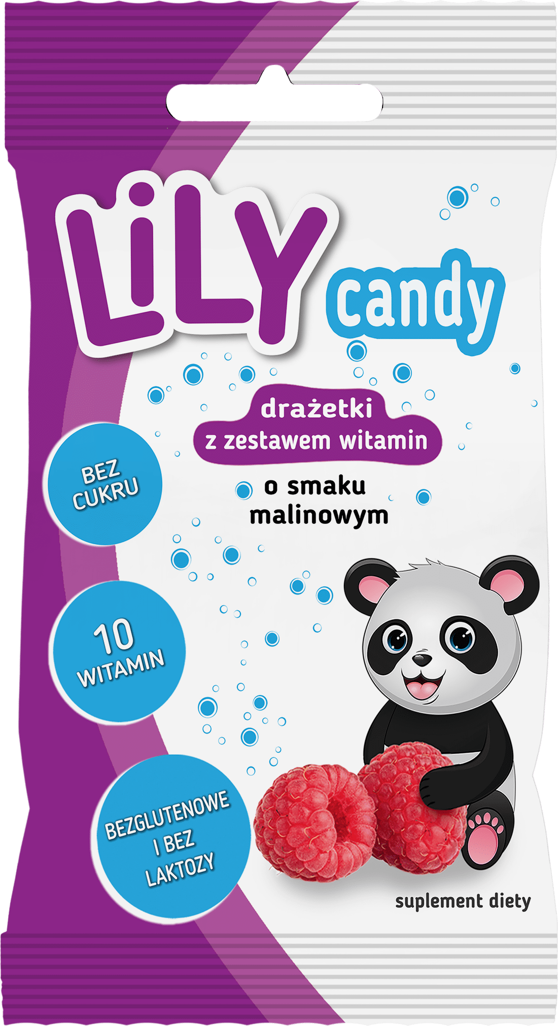 LiLY candy drażetki bez cukru MALINA 40g