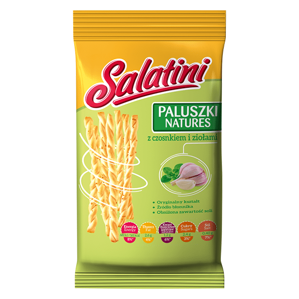 Salatini paluszki Natures czosnek 40g/42 (Zdjęcie 1)