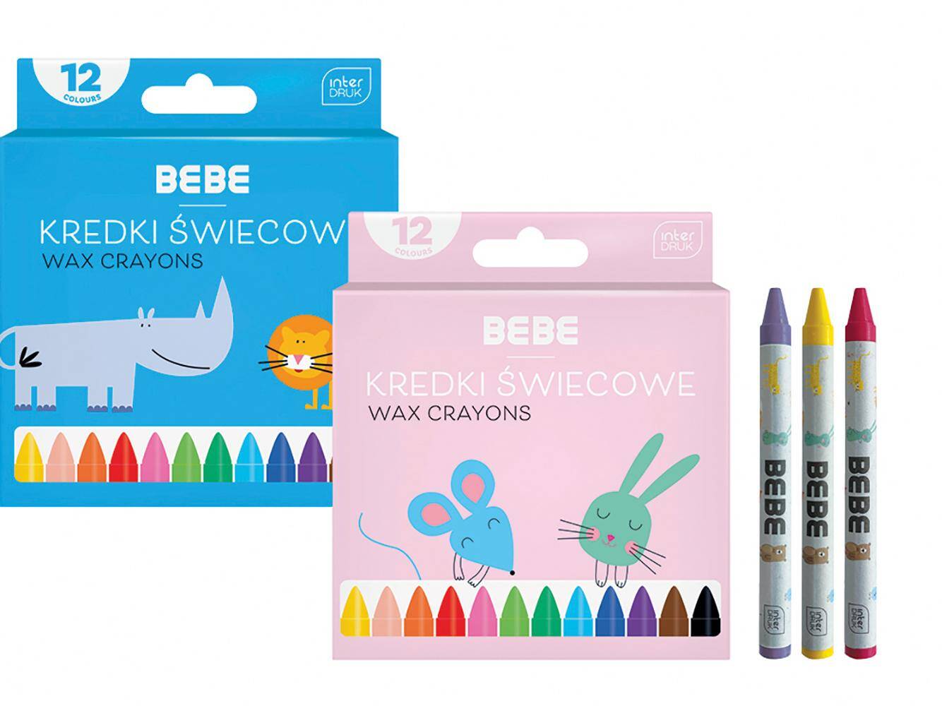 Kredki świecowe 12 kolorów BEBE KIDS