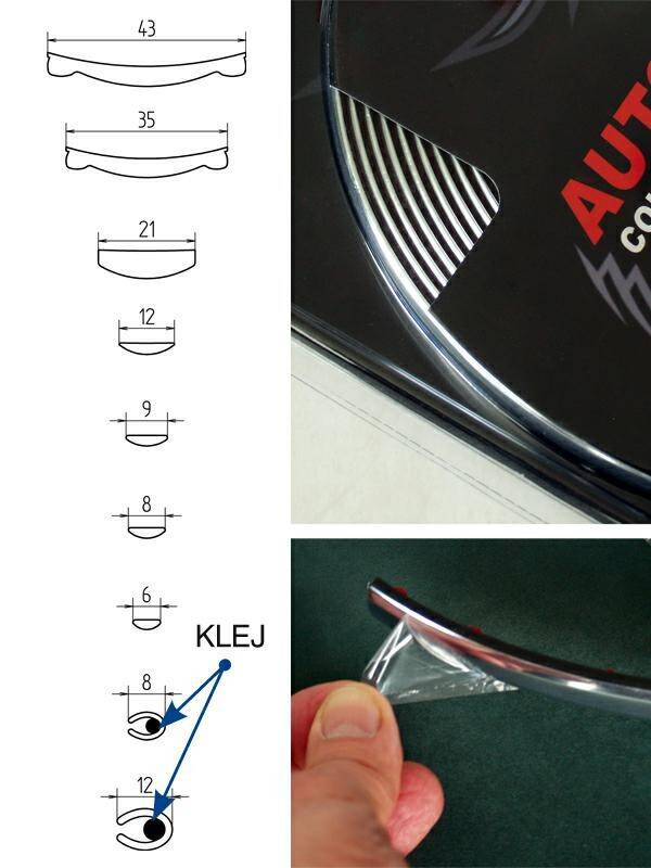 LISTWA OZDOBNA CHROM 12X3 MM 8M/ROLKA.