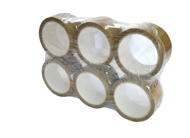 TAŚMA PAKOWA 48MM/60Y BRĄZ KAUCZUK 6SZT/