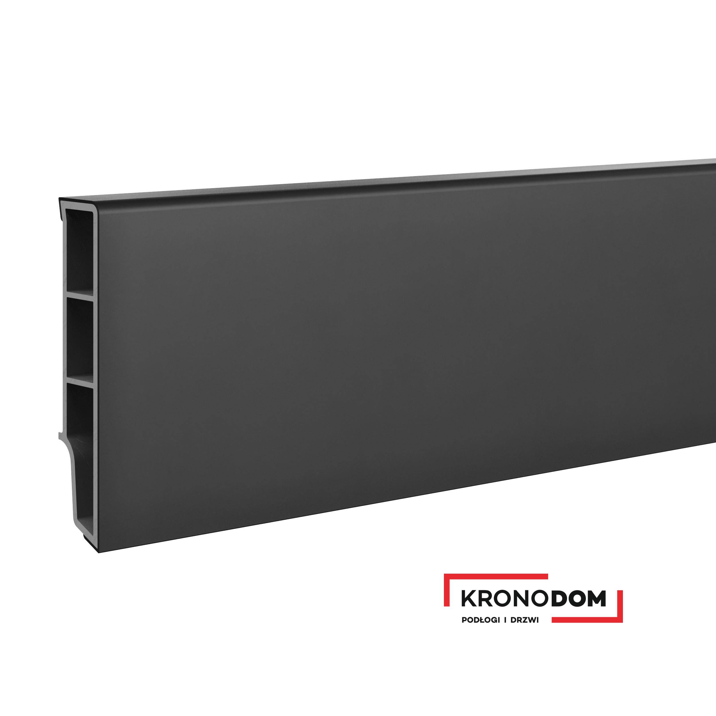 Listwa przypodłogowa VILO SEMPLA 706 czarna wysokość 6,5 cm, szerokość krycia 1,4 cm, dł 2400 cm