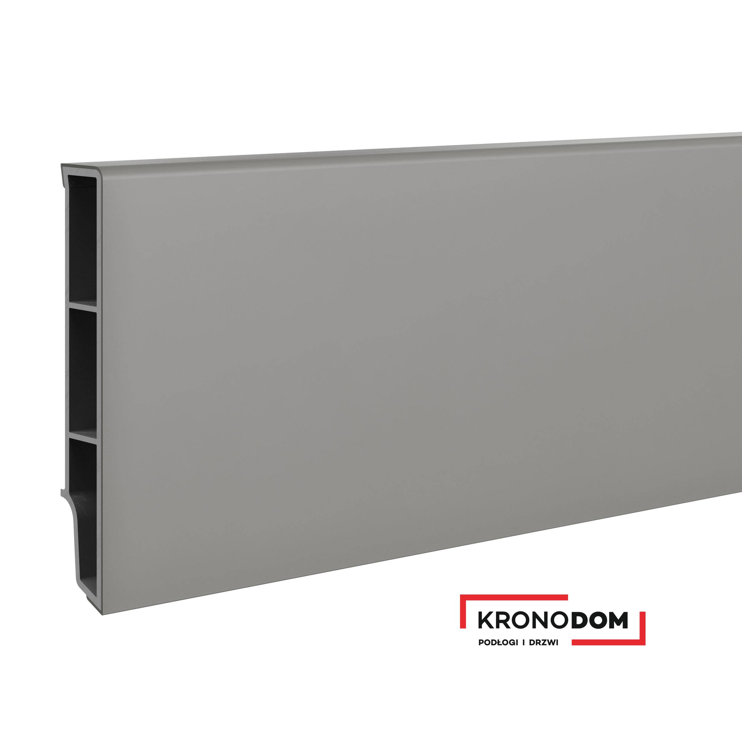 Listwa przypodłogowa VILO SEMPLA 703 ciemnoszara wysokość 8 cm, szerokość krycia 1,4 cm, dł 2400 cm