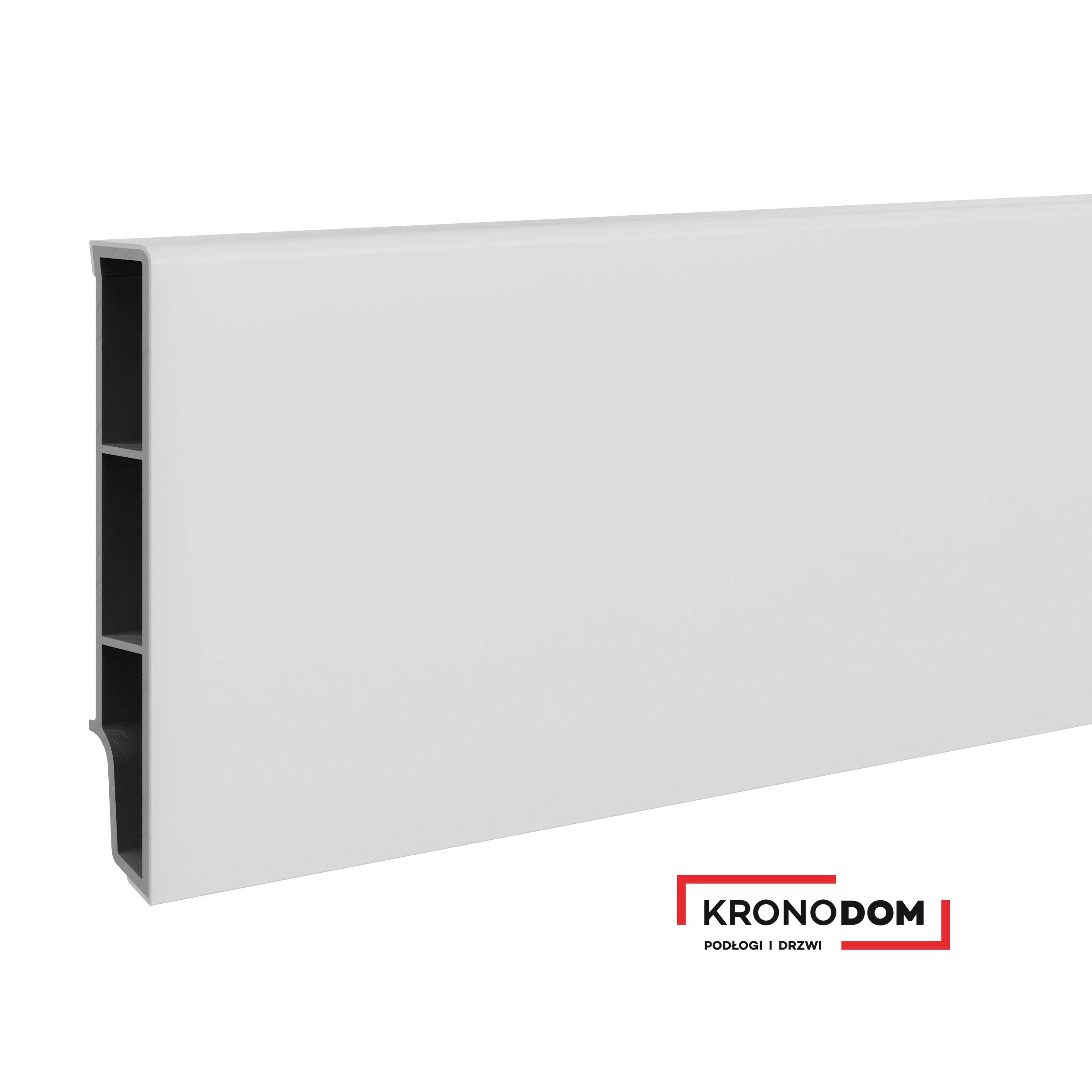 Listwa przypodłogowa VILO SEMPLA 701 biała wysokość 8 cm, szerokość krycia 1,4 cm, dł 2400 cm