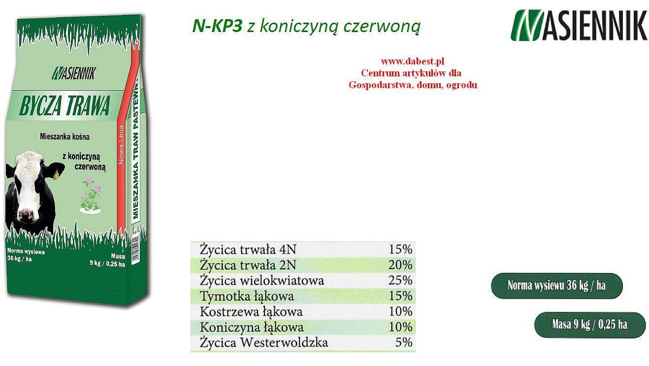 Mieszanka traw N-KP3 z konicz.czerwo 9kg
