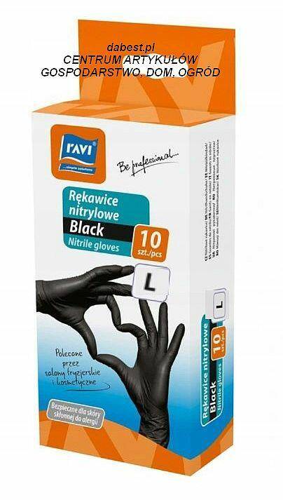 Rękawice nitrylowe L 10szt  czarne