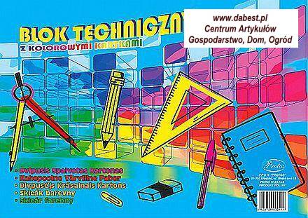 Blok techniczny A-4 Kolor, 8 różnych