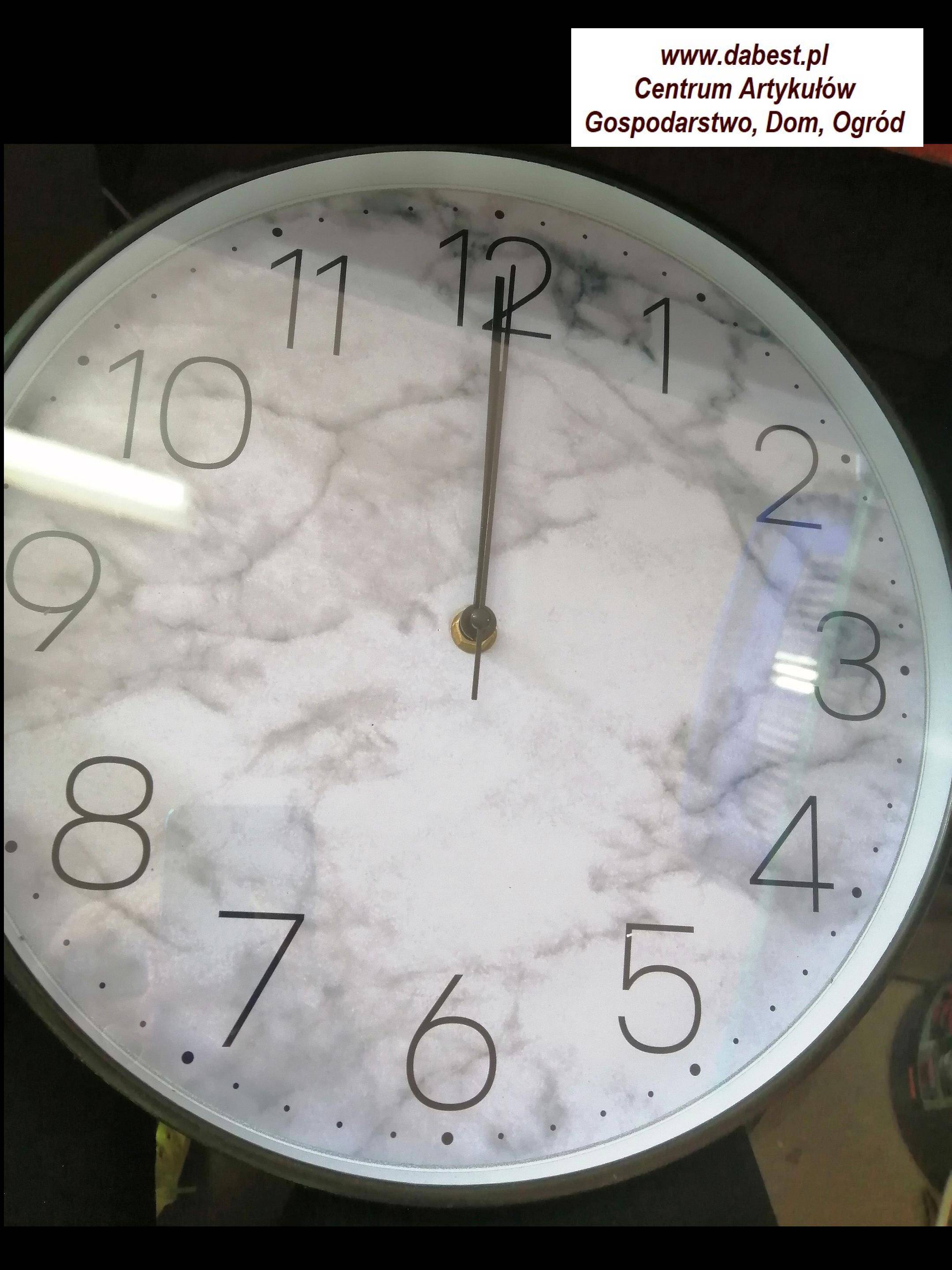 Zegar ścienny marmur 29cm, cyfry