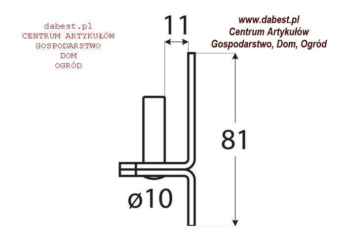 C 10 / 11  Uchwyt 11 x 81 x 3,0 czopowy