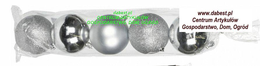 Bombki srebrne mix  8cm kpl/5szt