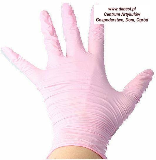 Rękawice nitrylowe różowe rozmiar L,