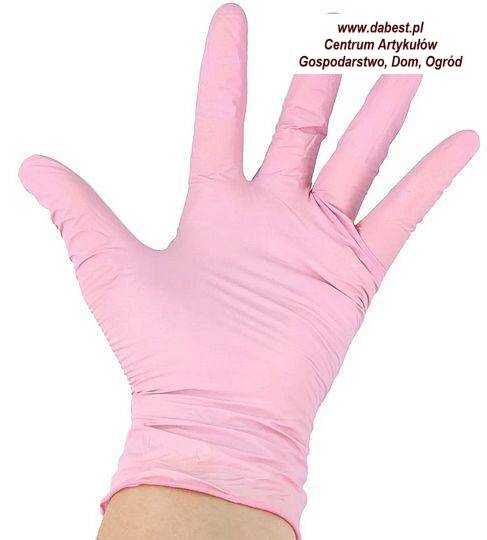 Rękawice nitrylowe różowe rozmiar S,