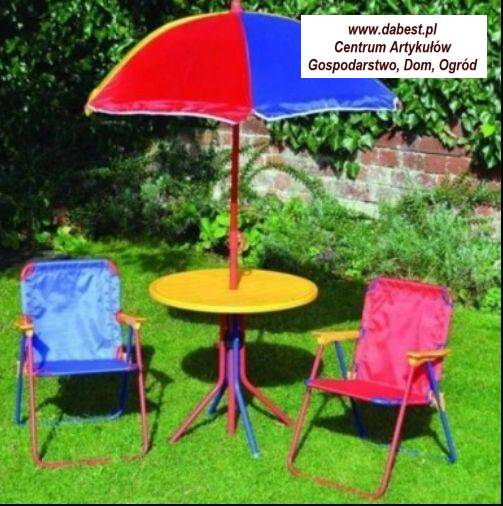 Zestaw ogrodowy JĘDRUŚ, stolik, parasol