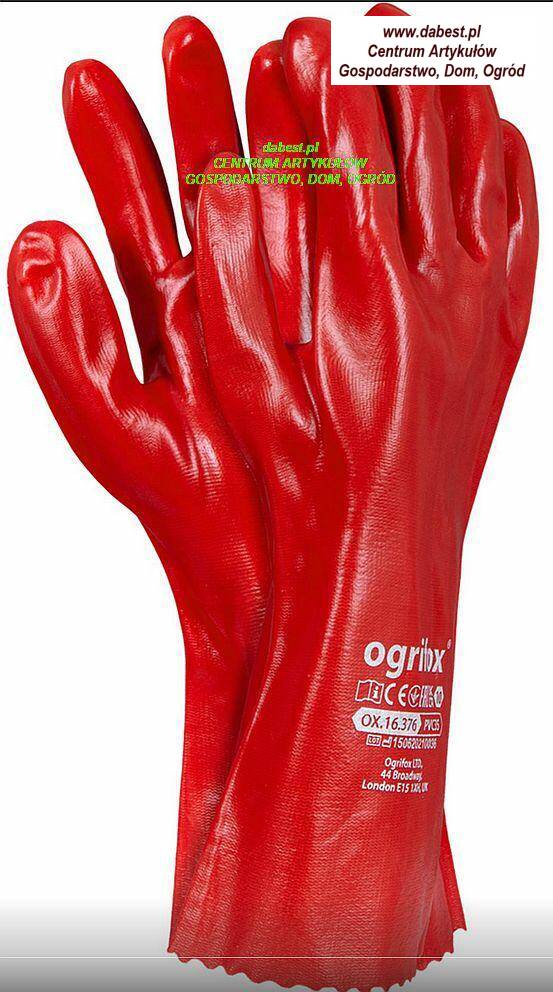 Rękawice PVC35  OX.16.376 długie czerwon