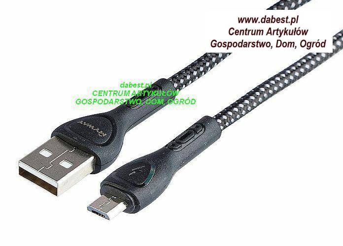 Kabel do ładowania w oplocie 200cm USB: