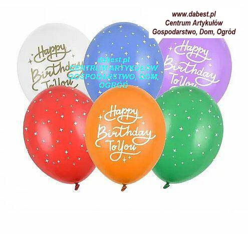 Balony Happy Birthday 30cm - 6szt