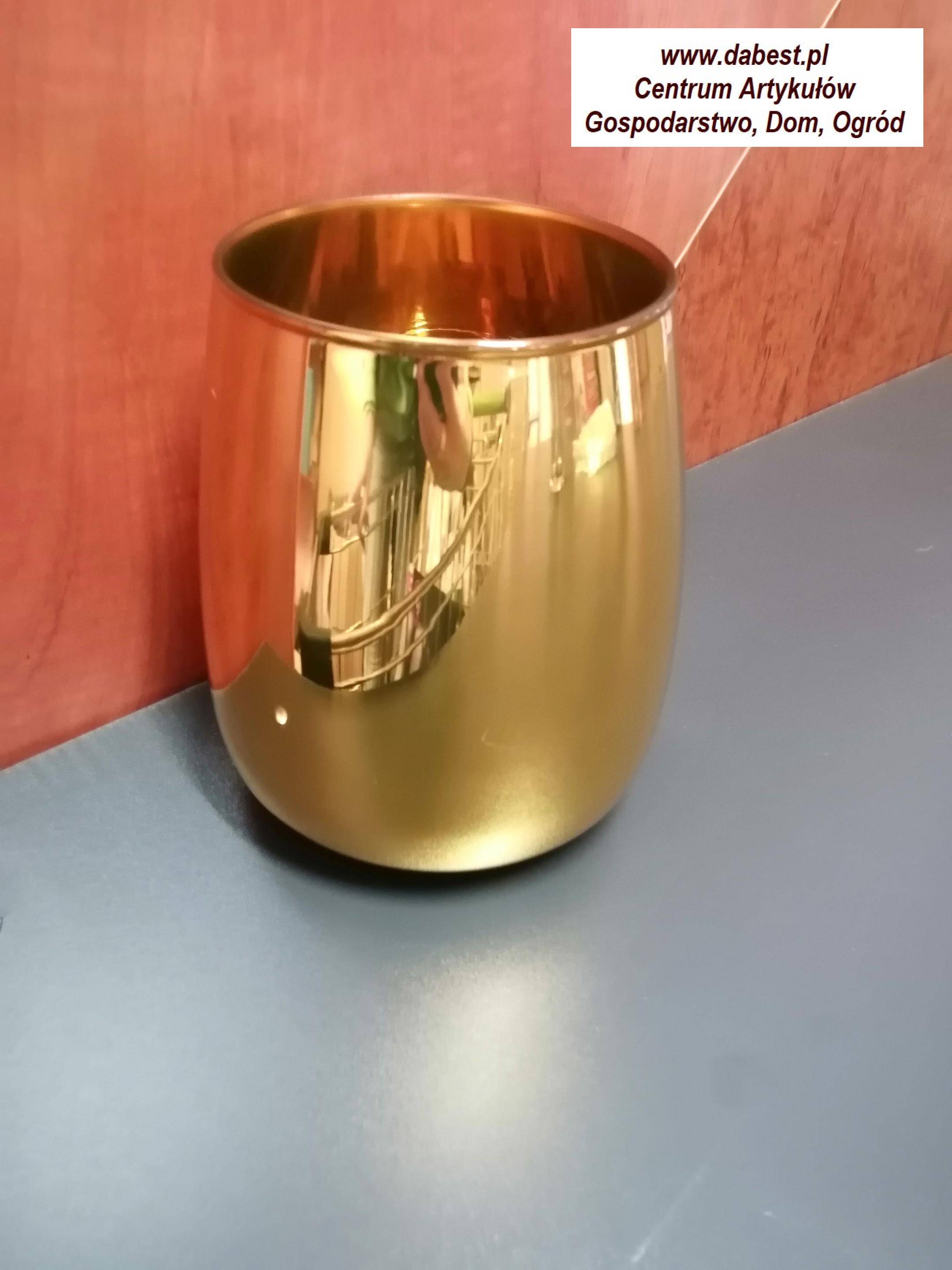 Wazon GOLD DECO 17cm, szklany, wyglądem