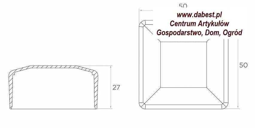 Zaślepka zewnętrzna kwadrat 50x50mm na