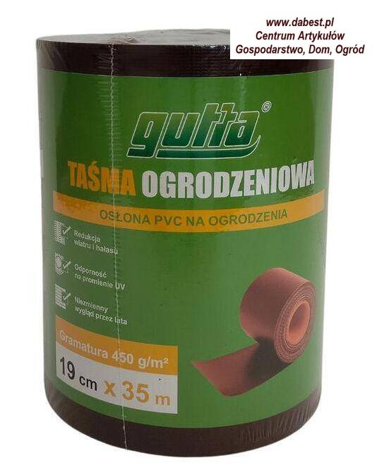 Taśma ogrodzeniowa GUTTA PVC 19cm x35m