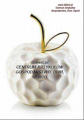 Figurka jabłko białe 9x10,5cm porcelanow